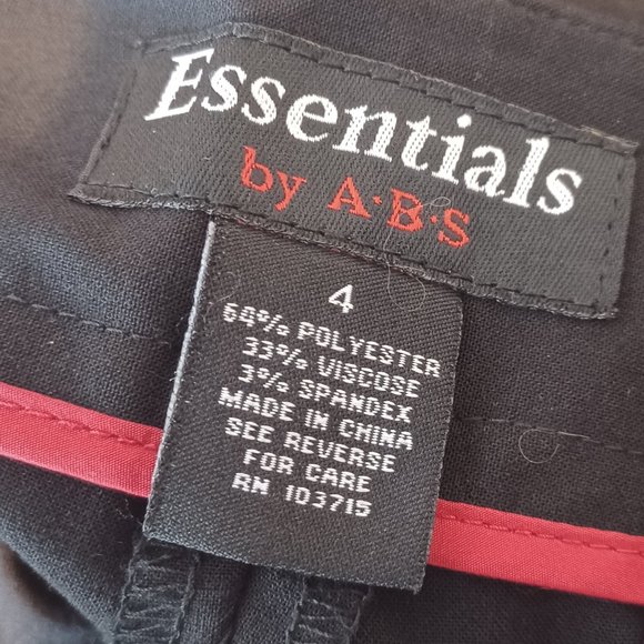 Essentials By A.B.S Black Pants Size 4 NWT - Picture 3 of 3